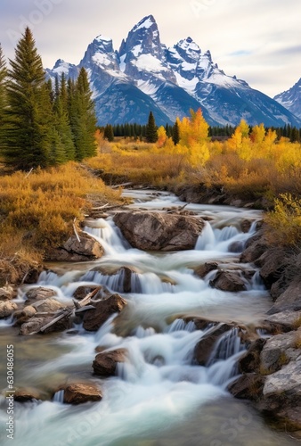 Autumn in Banff National Park, Alberta, Canada. The concept of active and photo tourism