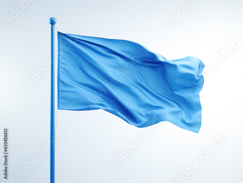 Empty Blue flag - Blue flag against white background
