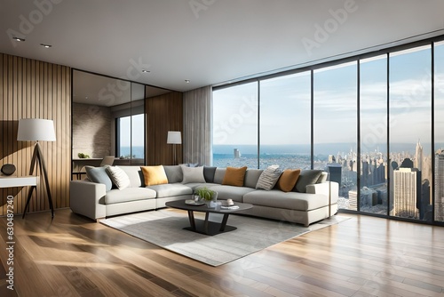 living room interior generated by AI technology 