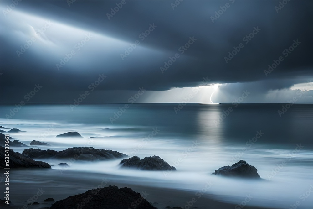 clouds over the sea   generated by AI technology 