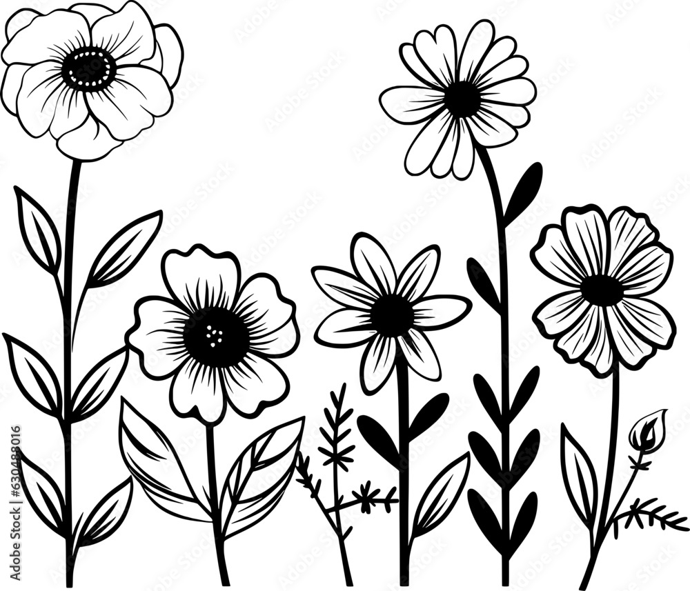 Flower Line Botanical Flower Line Botanical