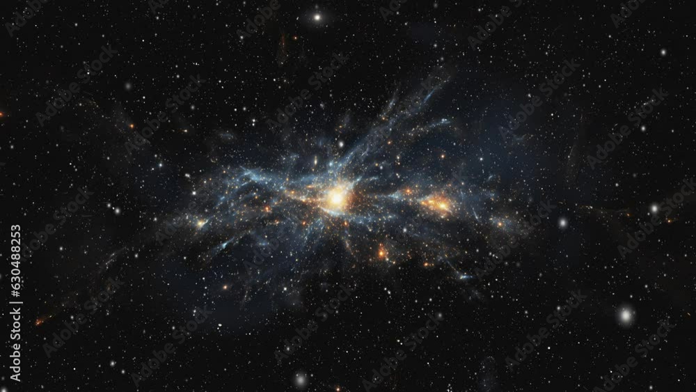Dark space with bright stars and galaxies. Dark space with bright stars and galaxies.