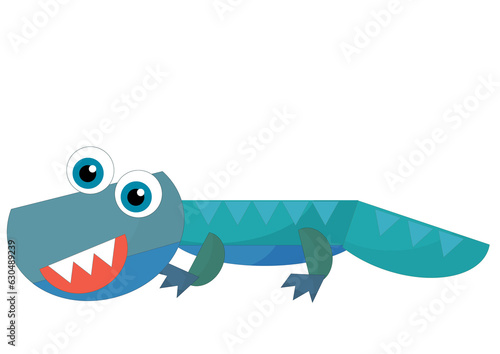 cartoon happy and funny colorful prehistoric dinosaur dino smiling friendly isolated illustration for kids photo