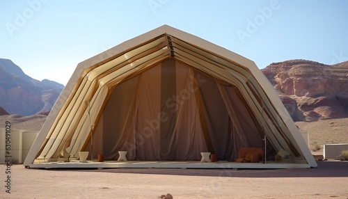 Tabernacle tent of meeting in Timna Park Negev desert Eila photo