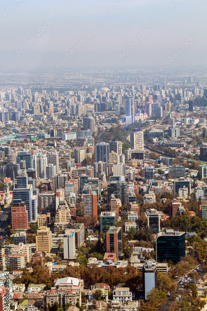 Obraz premium aerial view buildings in Santiago, Chile