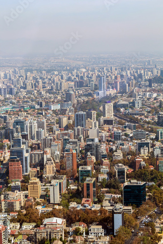 aerial view buildings in Santiago  Chile  