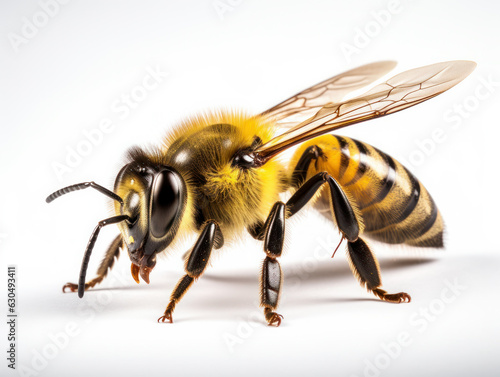 Honey Bee on Yellow Flower, Close Up Macro  © jaafar