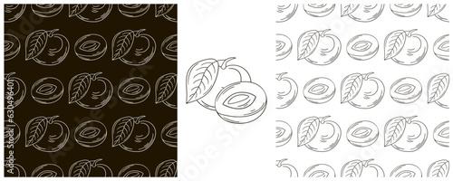 Monochrome Seamless pattern. Set in hand draw style. Can be used for fabric and etc