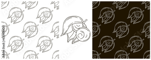 Wallpaper Mural Monochrome Seamless pattern. Set in hand draw style. Can be used for fabric and etc Torontodigital.ca