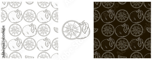 Monochrome Seamless pattern. Set in hand draw style. Can be used for fabric and etc