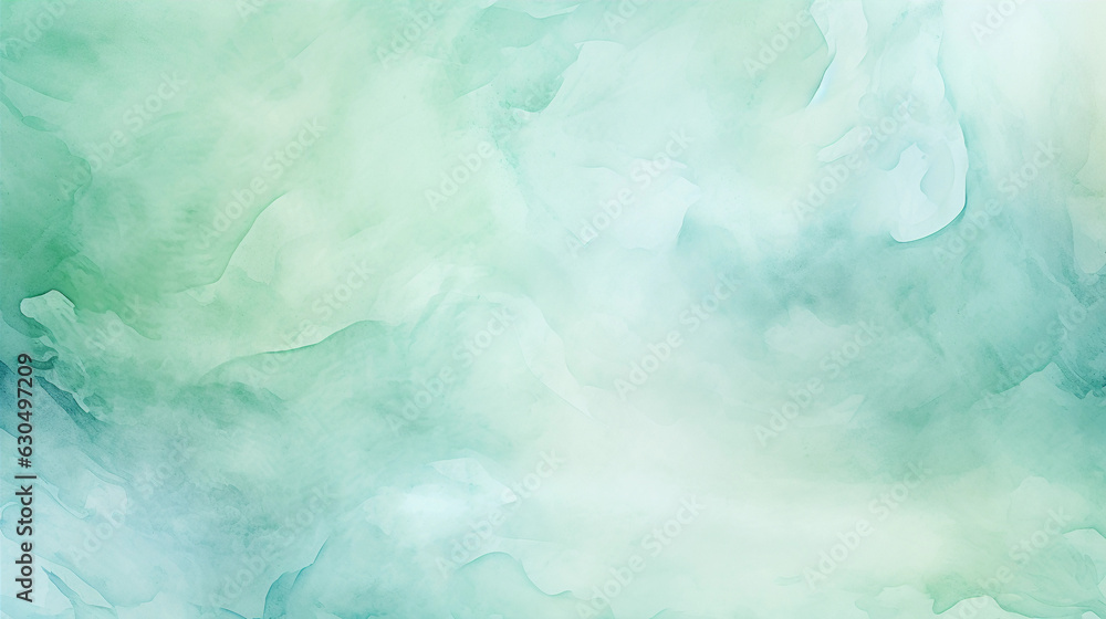 Mint Watercolor Texture Background. Generative AI. Mint Watercolor Texture Background. Generative AI.