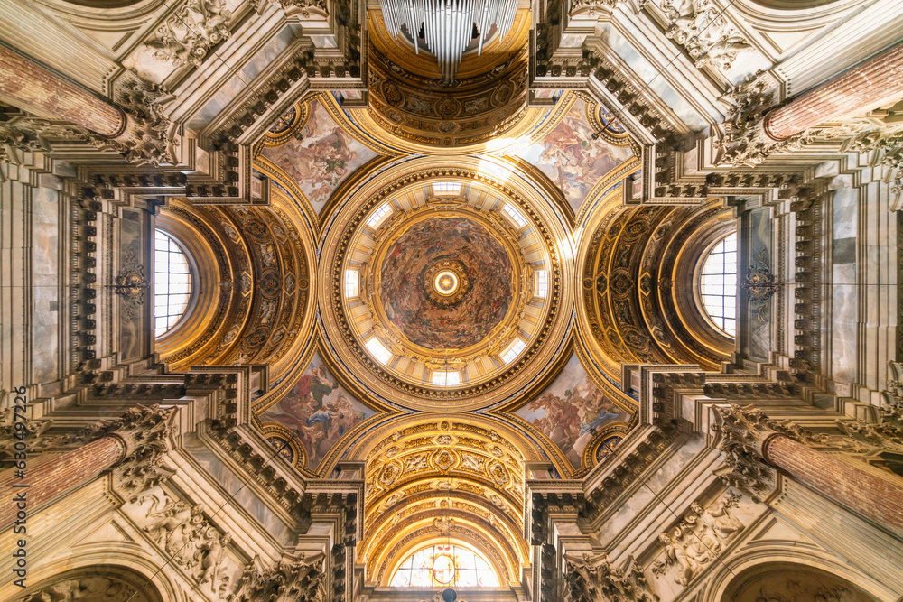 Sant'Agnese in Agone catholic church interior, Rome, Italy