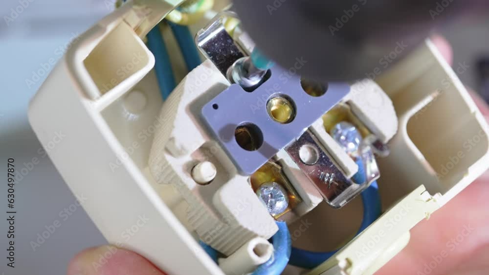 Disassembled Powerful power outlet. electrician services Disassembled Powerful power outlet. electrician services