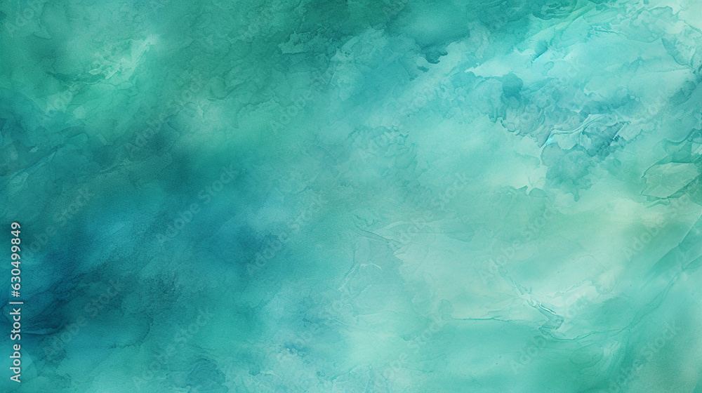 Teal Watercolor Texture Background Solution. Generative AI.