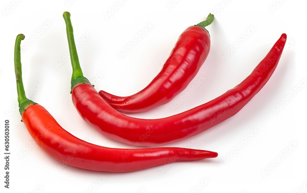 Red chili peppers, isolated on white background Red chili peppers, isolated on white background