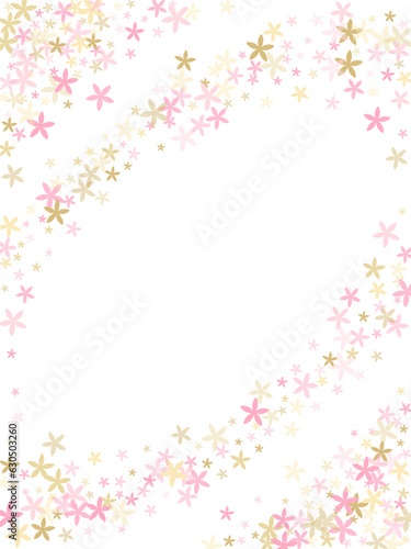 Sisyrinchium abstract flowers vector illustration. Little meadow bloom elements scattered. Mother's Day pattern. Childish flowers Sisyrinchium simple bloom. Spring daisies. © SunwArt