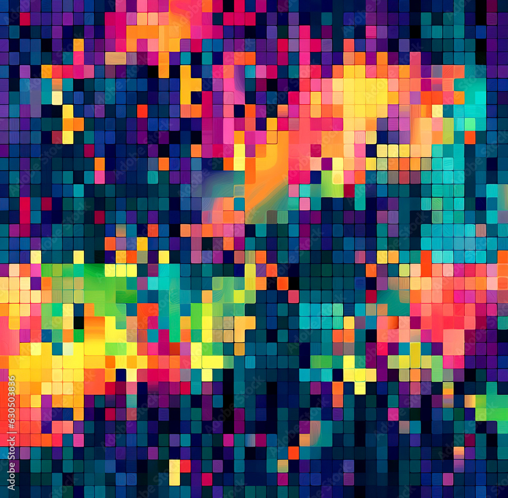 Pixel pattern colofrul background. Creative graphic design for poster, brochure, flyer and card. AI Generated