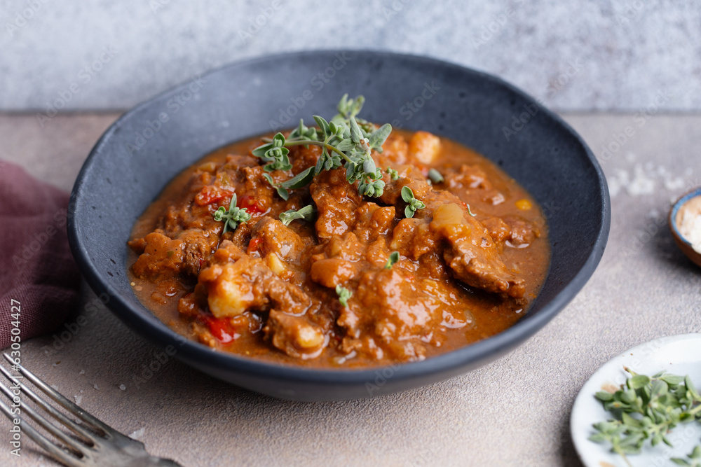 Asian goulash with meat and vegetables Asian goulash with meat and vegetables