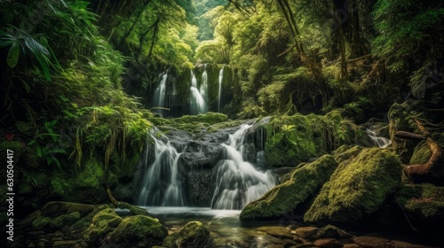 Captivating Natural Scenes: Discover the Enchanting Waterscapes Amidst Lush Forests and Majestic Mountains, generative AI