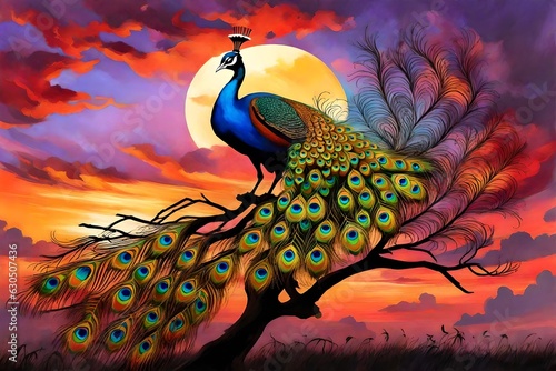 peacock in the night