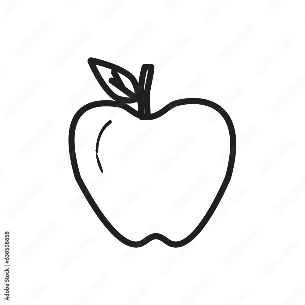 Fototapeta premium apple vector icon line template
