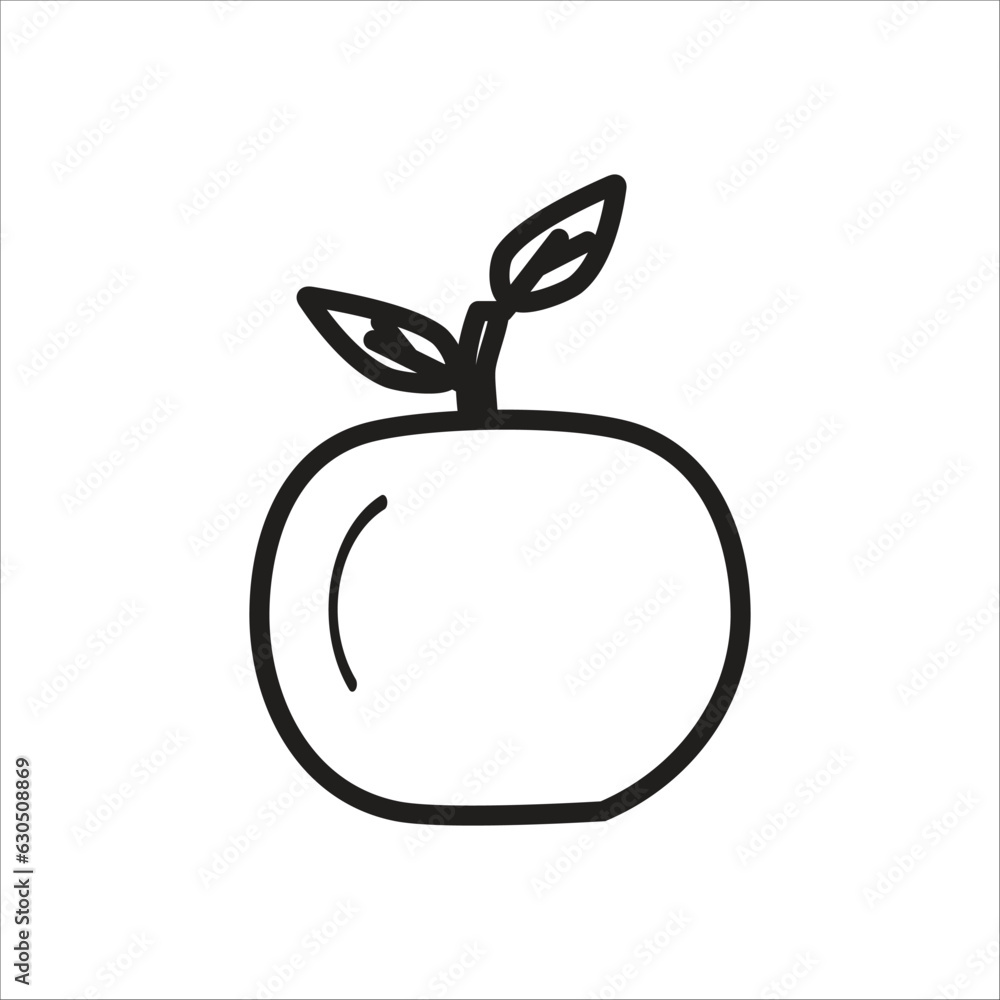 apple vector icon line template apple vector icon line template