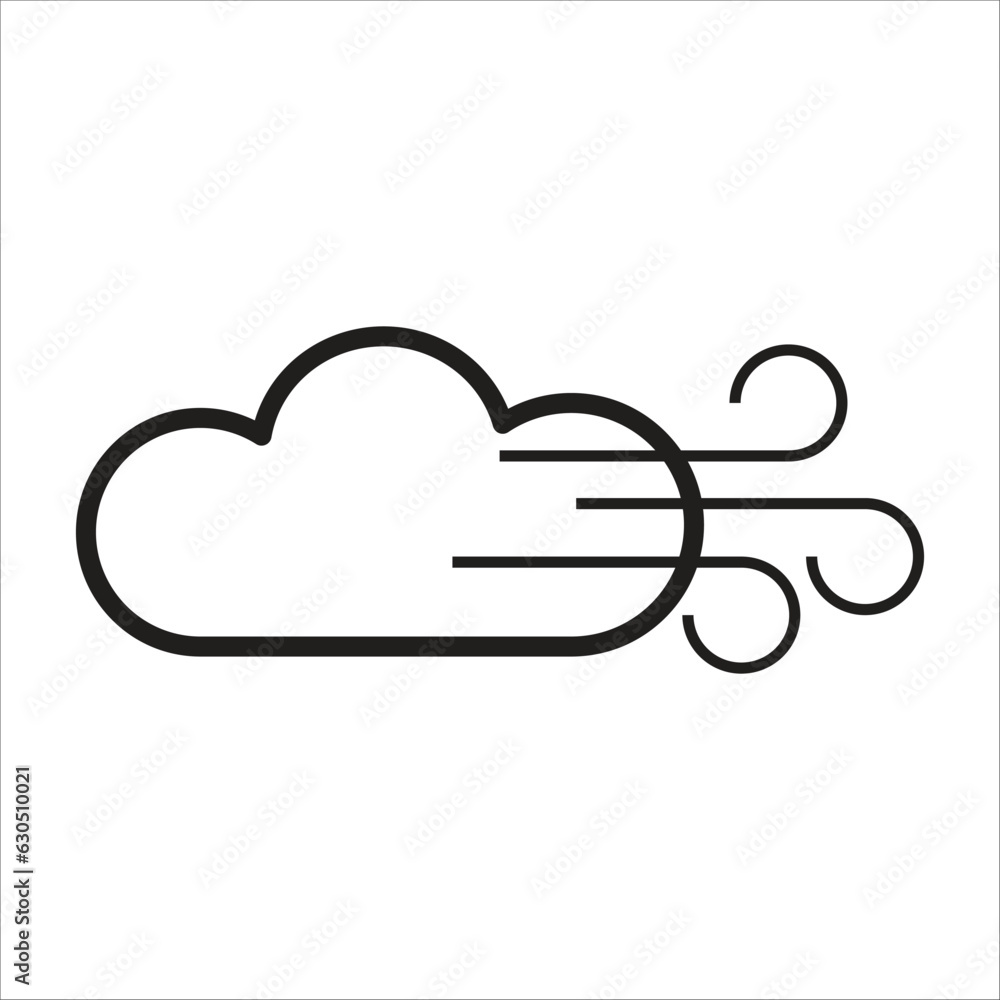 windy icon line vector template windy icon line vector template