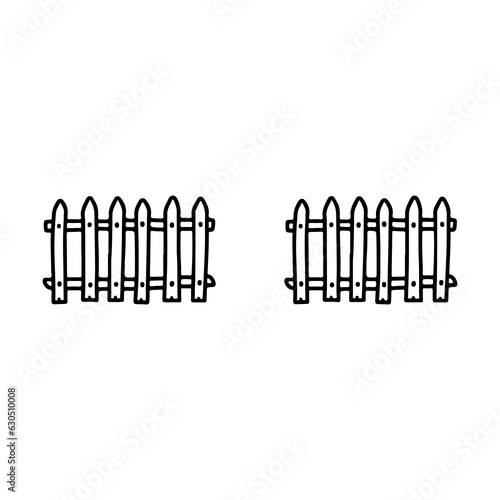 vector illustration of two fences