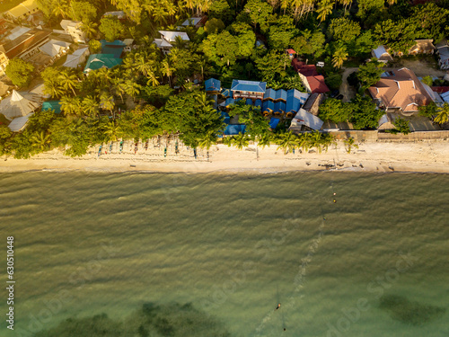 Dawn aerial view of beauiful Quinale Beach in Anda, Bohol, Philippines. photo