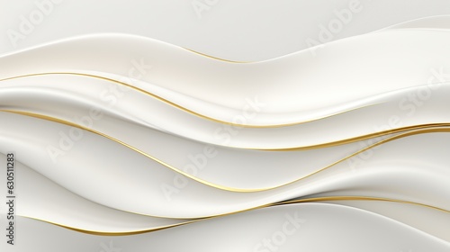 abstract white and gold tipped wave on white background