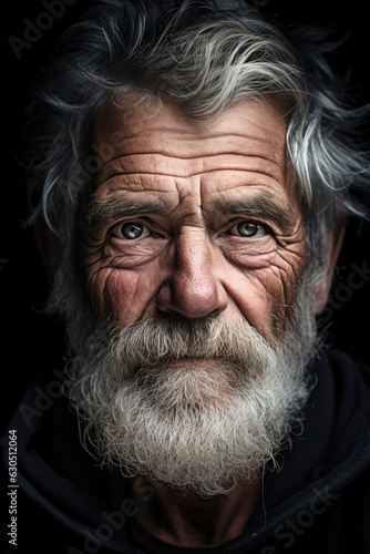 An old man face. Generative AI