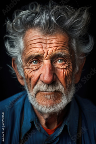 An old man face. Generative AI