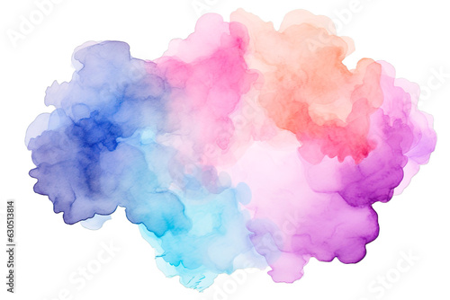 Colorful watercolor cloud over isolated transparent background © Pajaros Volando