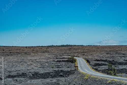 Mauna Ulu Lookout, Chain of Craters Road, Hawaii Volcanoes National Park. Pahoehoe and A'a Lava. volcanic rock photo