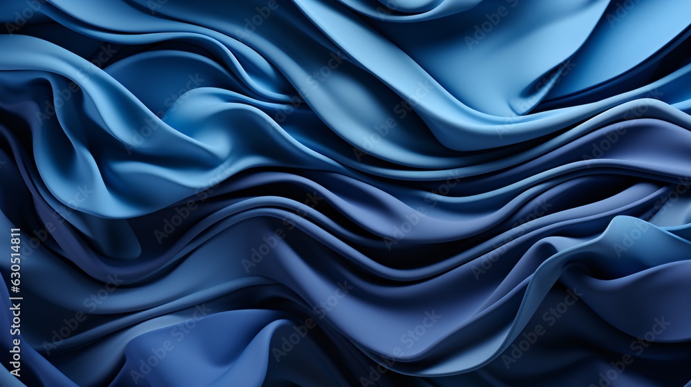 Obraz premium Peaceful Drapery-Like Blue Wave