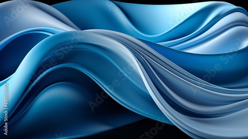 Wispy Drifting Blue Wave Artwork