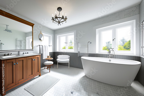 Scandinavian style bathroom  interior design