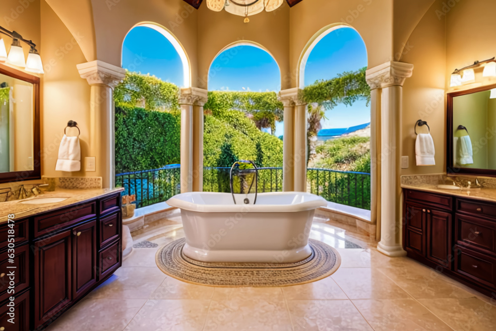 Mediterranean style bathroom, interior design Mediterranean style bathroom, interior design