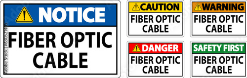 Caution Sign, Fiber Optic Cable Sign