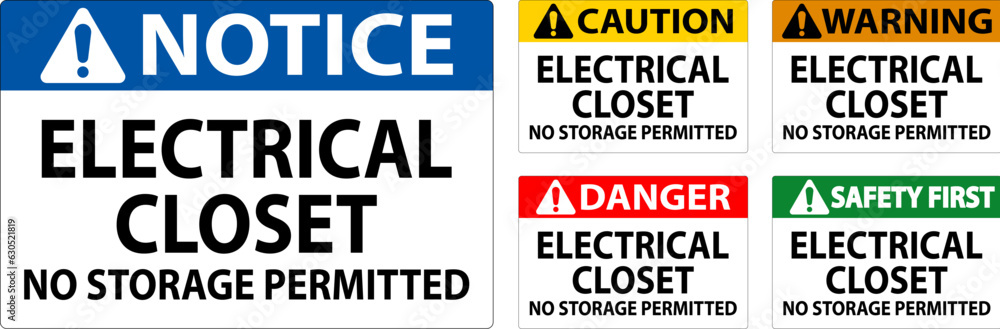 Notice Sign Electrical Closet - No Storage Permitted