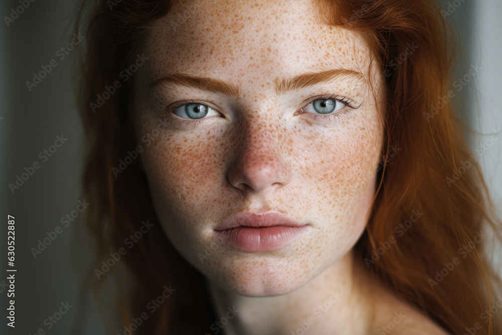 Portrait of woman with freckles Portrait of woman with freckles