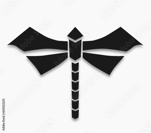 dragonfly logo with sharp corners