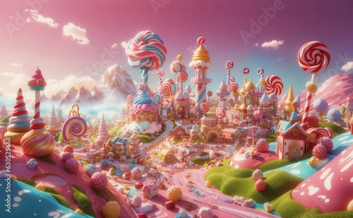 Colorful Sweets land Background, Generative AI Illustration. © Creative_Bringer