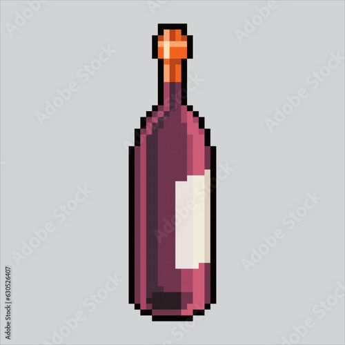 Pixel art illustration Wine. Pixelated Wine. Bottle of wine icon pixelated
for the pixel art game and icon for website and video game. old school retro.