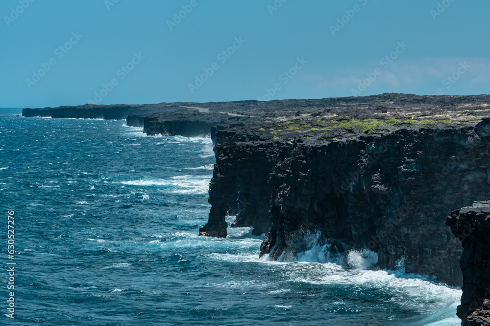 Hōlei Sea Arch. Chain of Craters Road, Hawaii Volcanoes National Park. Pahoehoe Lava. volcanic rock Hōlei Sea Arch. Chain of Craters Road, Hawaii Volcanoes National Park. Pahoehoe Lava. volcanic rock