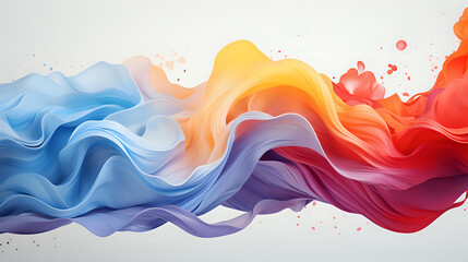 abstract multi-colored wave-like shape on a plain background for design