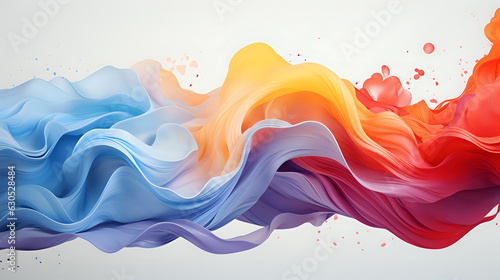 abstract multi-colored wave-like shape on a plain background for design photo