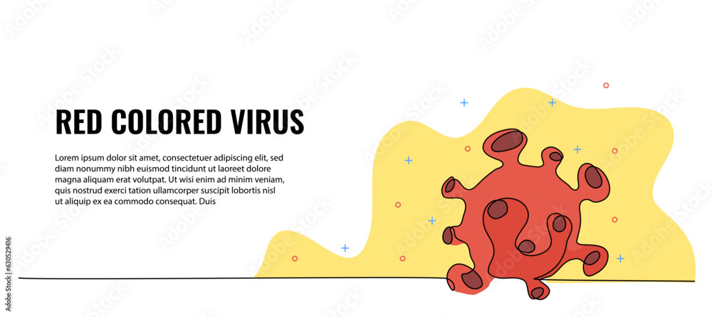 The virus molecule vector illustration. Modern flat in continuous line style.