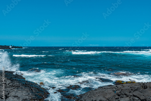 Punalu u Black Sand Beach   Big Island  Hawaii.  Pahoehoe  Lava. volcanic rock.