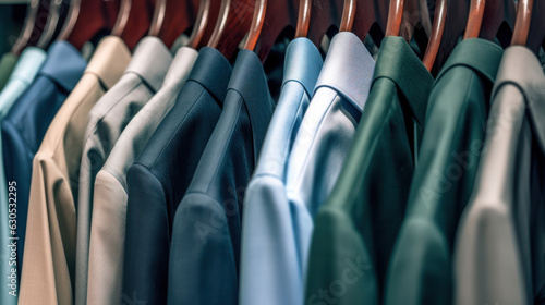 Dressshirts and suits on a rack